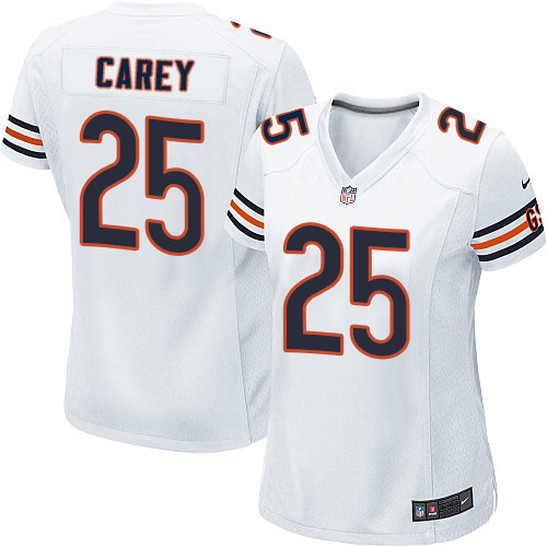 Women's Elite Ka'Deem Carey Nike Jersey White Road - #25 NFL Chicago Bears